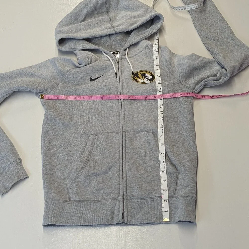 Vintage Nike Missouri Tigers Gray Zippered Hoodie Size XS